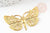 Pendentif estampe filigrane papillon laiton doré 24x43mm, x2 (G4119)