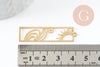 Pendentif estampe filigrane rectangle soleil vague laiton brut 41.5mm, Pendentif très fin et léger pour création de bijoux DIY x1 G9694
