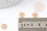 Pendentif estampe filigrane rond dentelle laiton doré 10mm, Pendentif très fin et léger pour création de bijoux DIY x2 (G9204)