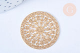 Pendentif estampe filigrane rond flocon de neige laiton doré, Pendentif très fin et léger, 20mm,x2 G5501