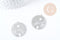 Pendentif estampe filigrane rond paysage acier 201 inoxydable argenté 32mm, Pendentif très fin et léger x1, (G8937)