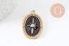 Pendentif étoile du nord zircons laiton doré 18k 25.5mm, sans nickel, création de bijoux, pendentif chanceux, x1 (G5959)