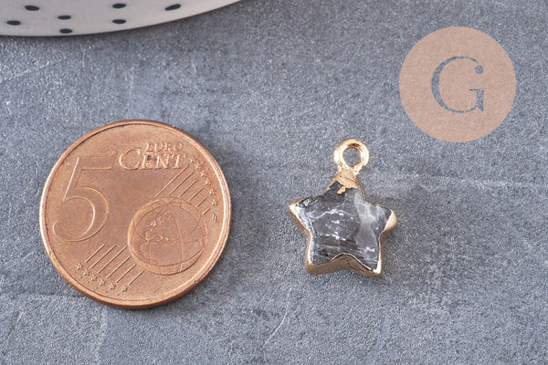 Pendentif étoile labradorite facettes, pendentif pierre, labradorite naturelle, pendentif étoile,17mm, x1 (G3944)