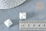Pendentif étoile porcelaine blanc doré laiton platine 14.5mm, pendentif pour fabrication bijoux, x1 (G8184)