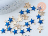 Pendentif étoile zamac doré résine bleue 15mm,pendentif doré pour création de bijoux,x5 G6104