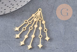 Pendentif étoiles acier 304 inoxydable doré 43.5mm, x1 (G6164)