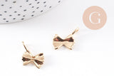 Pendentif farfalle pâte papillon laiton doré 18k 17mm, x1 (G10232)