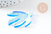 Pendentif feuille acrylique 40mm, x2 (G10200)