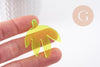 Pendentif feuille acrylique 40mm, x2 (G10200)