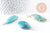 Pendentif feuille amazonite naturelle laiton platine ou doré 34-46mm, x1 (G10927)