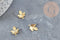 Pendentif feuille d'érable en acier 304 inoxydable doré 15mm, x5 (G4610)