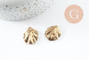 Pendentif feuille laiton brut 20mm, création bijou laiton brut, x2 (G0523)