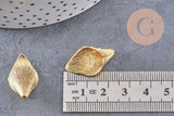 Pendentif feuille laiton brut 25mm, x2 (G3085)