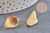 Pendentif feuille laiton brut,breloque laiton brut, pendentif feuille, bijoux,pendentif laiton brut, 25mm, x2 (G3085)