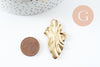 Pendentif feuille laiton plié,breloque laiton brut,bijoux,pendentif laiton brut,45mm, x2 (G4621)