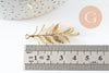 Pendentif feuille laurier laiton,breloque laiton brut, feuille laurier bijoux,pendentif laiton brut, 43mm, x2 (G0432)