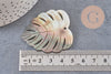 Pendentif feuille nacre naturelle monstera 47-48mm, x1 (G2624)