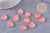 Pendentif feuille pétale verre rose corail 19mm, perles verre tchèque, perle végétale style art déco, x10 (G4191)