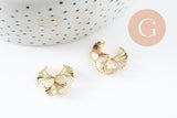 Pendentif feuilles gingko laiton,breloque laiton brut, bijou laiton,feuille Gingko, bijoux,pendentif laiton brut 20mm, x2 (G4558)