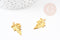 Pendentif feuilles laiton doré 18K 23mm,breloque laiton feuille arbre, x5 (G3568)