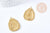 Pendentif fleur goutte laiton brut 40.5mm, x1 G8883