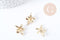 Pendentif fleur laiton doré 18K 19.5mm, fabrication de bijoux fantaisie x1 G8965