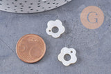 Pendentif fleur nacre blanche naturelle 13.5mm, x2 (G10087)