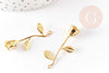 Pendentif fleur rose laiton brut, Pendentif laiton brut, bijou laiton,fleur laiton bijoux,39mm, x1 G8971