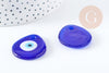 Pendentif goutte Mauvais Oeil verre bleu roi 34mm, x1 (G8853)