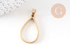 Pendentif goutte acier 304 inoxydable doré sans fond 28mm, x1 (G10794)