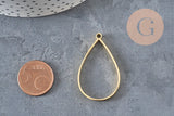 Colgante gota de acero inoxidable 304 dorado sin fondo 34mm, x1 (G11248)