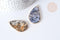 Pendentif goutte agate mousse doré 45mm, pendentif pierre agate mousse naturel, x1 G7939