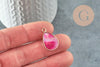 Pendentif goutte agate naturelle rose 23.5mm, x1 (G4510)