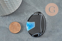 Pendentif goutte agate rayée bicolore,Pendentif bijoux,pendentif pierre,pierre naturelle,agate naturelle,création ,43-47mm, x1 G4377
