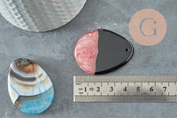 Pendentif goutte agate rayée bicolore,Pendentif bijoux,pendentif pierre,pierre naturelle,agate naturelle,création ,43-47mm, x1 G4377