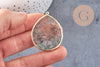 Pendentif goutte agate verte mousse,pendentif bijoux, pendentif agate,pendentif pierre, agate naturelle,agate mousse,41mm, x1 G3291
