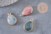 Pendentif goutte agate verte naturelle 23mm, x1 (G0491)