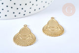 Pendentif goutte cabochon laiton brut 35x22mm, x2 (G6926)