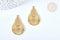 Pendentif goutte cabochon laiton brut 35x22mm, x2 (G6926)