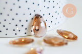 Pendentif goutte cristal facetté orange clair 22mm,pendentif cristal, x1 (G6363)