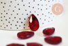 Pendentif goutte cristal facetté rouge 22mm,pendentif cristal, x1 (G6361)
