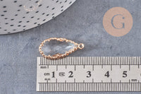 Pendentif goutte cristal transparent facetté laiton doré 25.5mm, x1 (G3105)