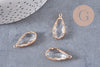 Pendentif goutte cristal transparent facetté laiton doré 25.5mm, x1 (G3105)