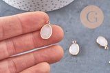 Pendentif goutte cristal verre laiton doré facetté 15.5mm, x1 (G10929)