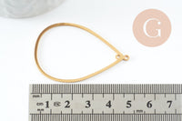 Pendentif goutte évidé acier 201 inoxydable dore 42mm, x1 (G9521)