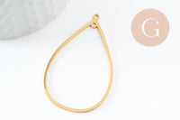 Pendentif goutte évidé acier 201 inoxydable dore 42mm, x1 (G9521)