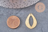 Pendentif goutte évidée laiton brut brossé 25.5mm, x2 (G10931)