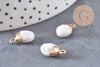Pendentif goutte howlite blanche, pendentif bijoux,pendentif pierre,howlite naturelle,pendentif howlite,14mm, x 2,(G0080)