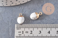 Pendentif goutte howlite blanche, pendentif bijoux,pendentif pierre,howlite naturelle,pendentif howlite,14mm, x 2,(G0080)