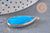 Pendentif goutte jade bleu doré, pendentif jade, pendentif pierre,jade naturel, jade teinté bleu,33mm, x1 G5224
